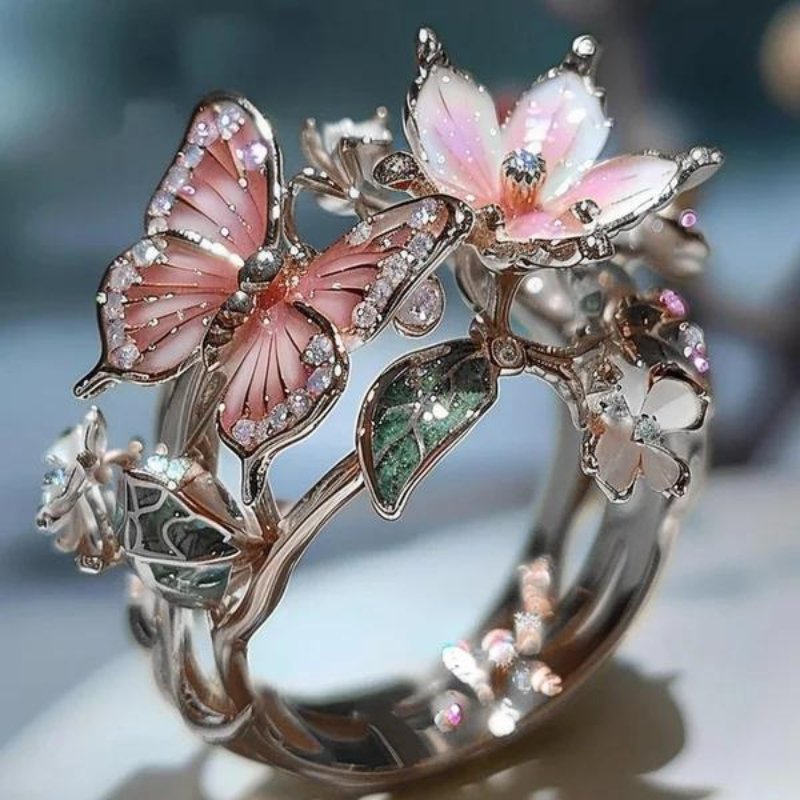 FlowerRing© - Fladderende Vlinder ring - Zinavić