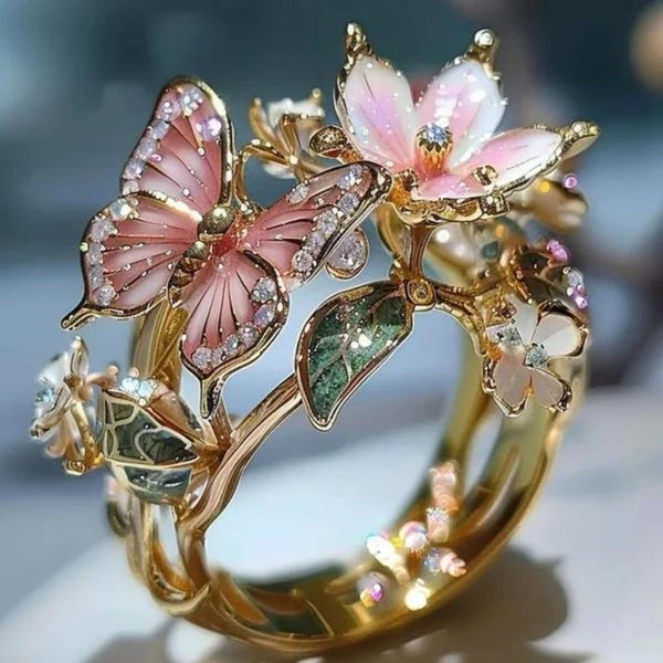 FlowerRing© - Fladderende Vlinder ring - Zinavić