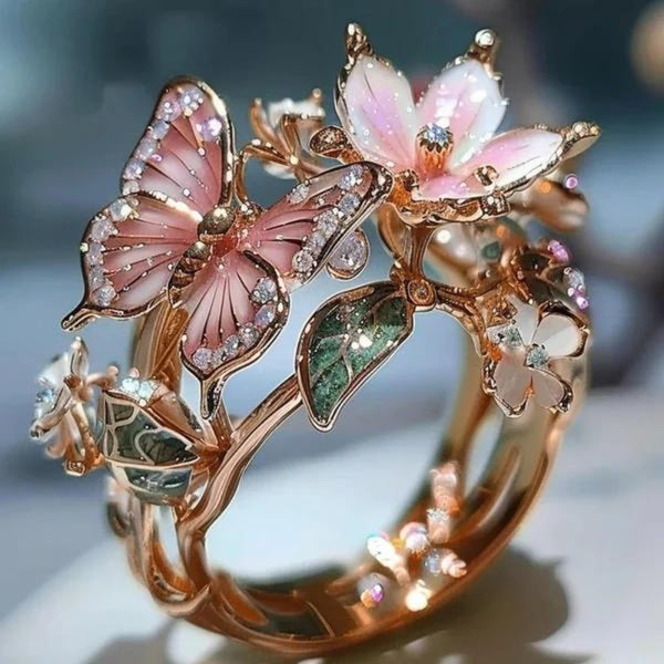 FlowerRing© - Fladderende Vlinder ring - Zinavić
