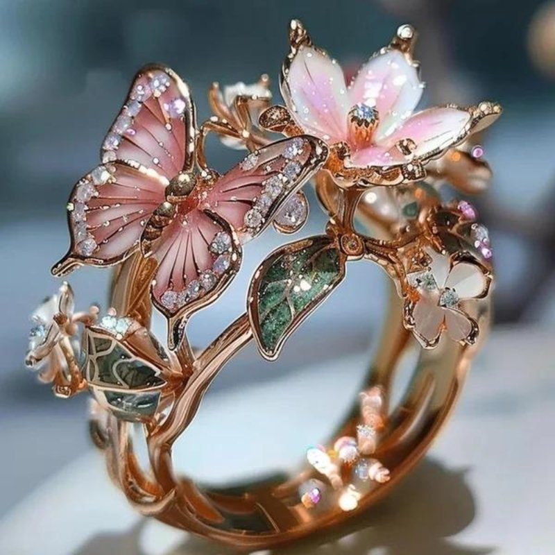 FlowerRing© - Fladderende Vlinder ring - Zinavić